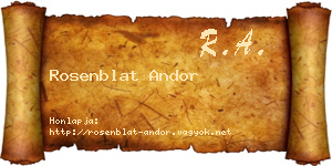 Rosenblat Andor névjegykártya