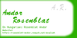 andor rosenblat business card